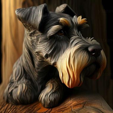 3D model Zwergschnauzer dog (STL)